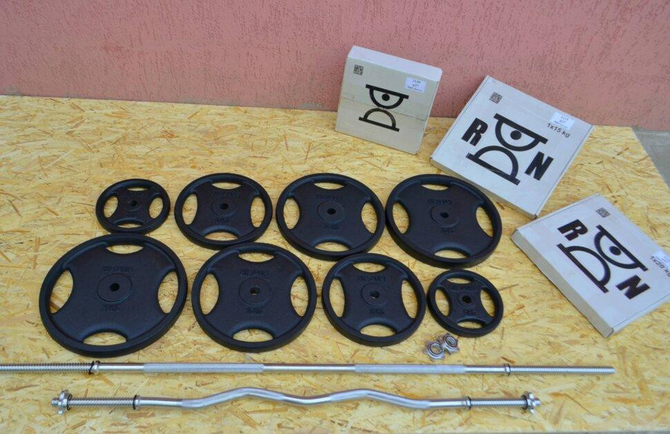 Набор 130 кг Штанга + W-образный гриф + Гантели наборные Гантели, гири, штанги и диски металлические блины Киев - изображение 4