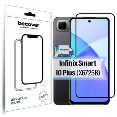 Скло захисне BeCover Infinix Smart 10 Plus (X6725B) Black (713726) Вінниця