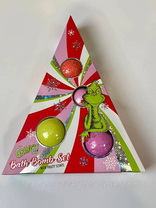 Бомбочка для ванны Гринч The Grinch в новогодней упаковке 80 г Черновцы - изображение 1