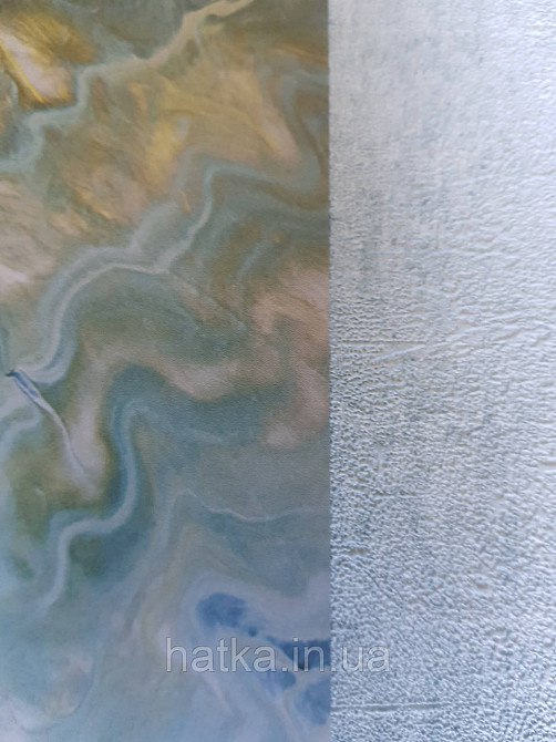 Обои виниловые Grandeco One roll one motif 1.59x2.8 панно 3д абстракция под камень изумрудные зеленые желтые Киев - изображение 2