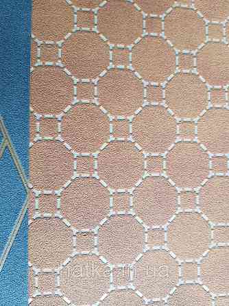 Шпалери вінілові на флізелін BN International 219724 Finesse геометрія кола квадрати бежеві на теракотовому Київ