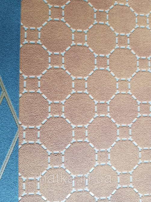 Шпалери вінілові на флізелін BN International 219724 Finesse геометрія кола квадрати бежеві на теракотовому Київ - фото 2