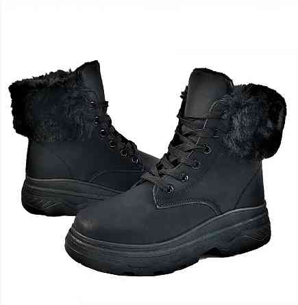 Жіночі Зимові Кросівки Черні на Хутрі Напівчоботи (розміри: 38) ВідеоОбзор — 1-1 Дніпро