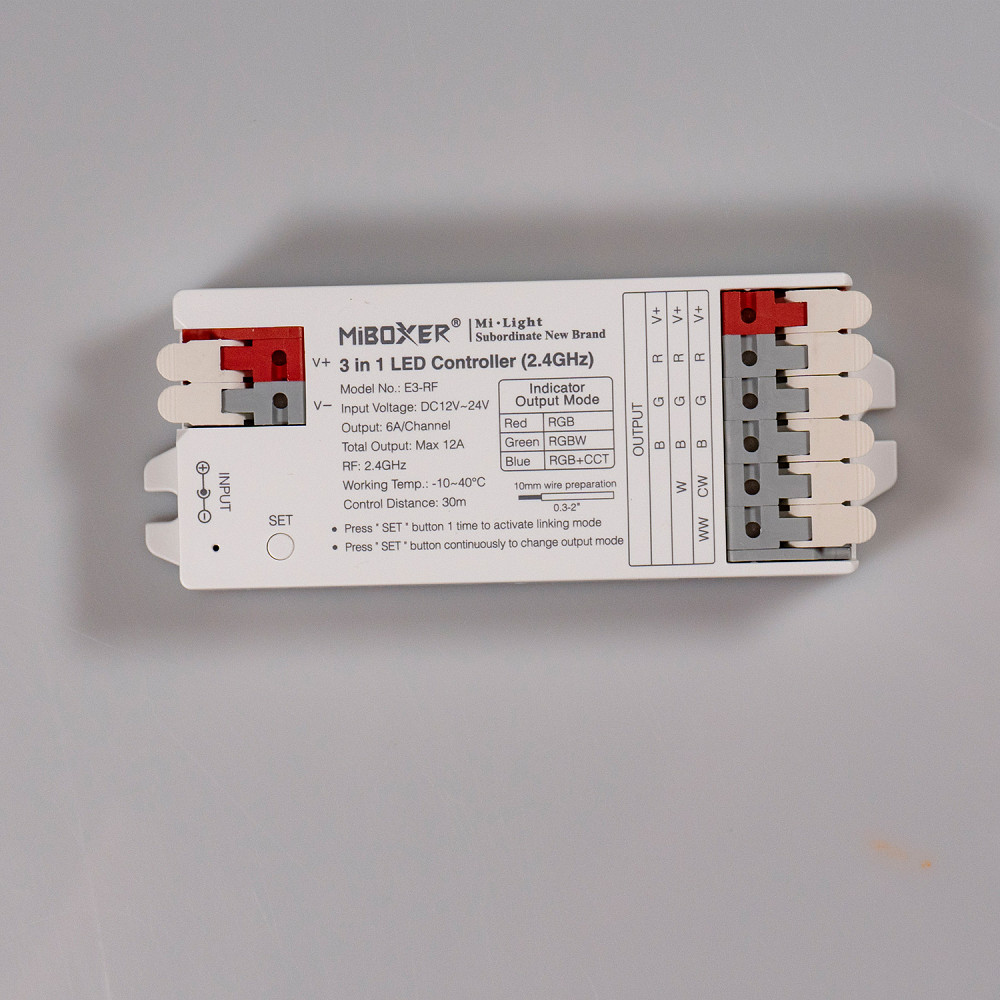 Miboxer Контролер RGB+W+CCT 3 в 1, DC12/24V, 12A, RF 2.4G Mi-light Київ - фото 8