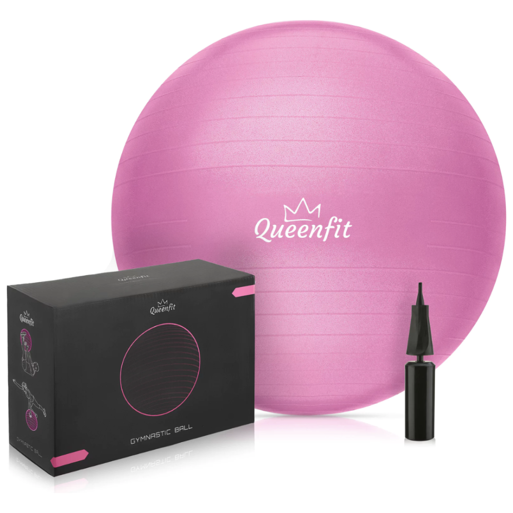 Фітбол Queenfit 65см рожевий + насос Киев - изображение 1