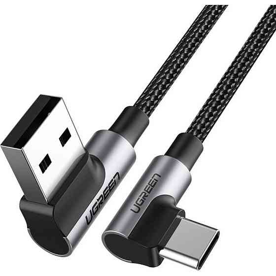 Кабель UGREEN US284 Right Angle USB-A to USB-C Cable 3m (Space Gray) (UGR-70255) Київ