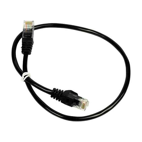 Патч-корд мережевий гігабітний Trinix UTP, RJ-45, CAT.5 1m Black (73-00612) Київ