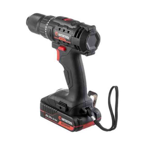 Дриль-шурупокрут акумуляторний INTERTOOL WT-0350, 20 В, 35 Nm, 1500 об/хв, 2-13 мм, Li-ion, 2,0 Ач, ЗП 2 A - з кейсом та акб Львів