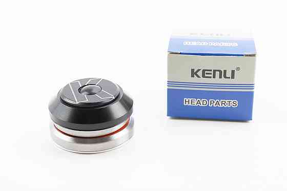 Кермова колонка 1-1/8"х1-1/4" (41,8/28,6x47/33) безрізьбової вилки, інтегровані, пром-підшипники, чорні KL-B560 Київ