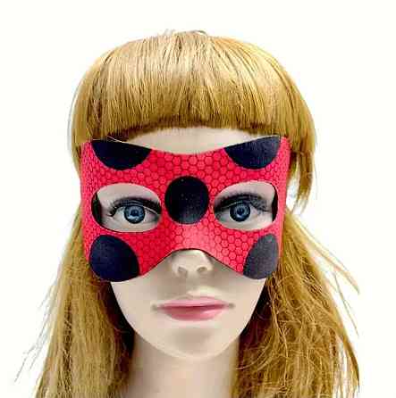 Детская маска в горошек карнавальная one size красно-черный Киев