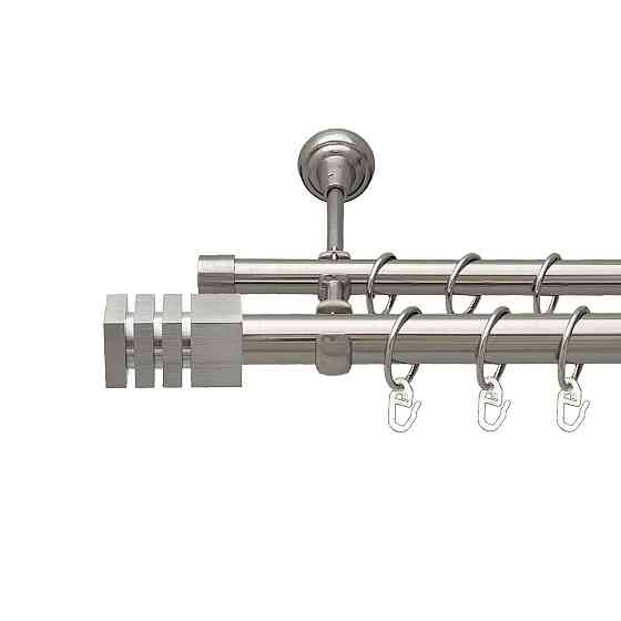 Карниз Orvit Акорда металевий дворядний відкритий гладка труба кільце металеве Нержавіюча Сталь 25\19 мм 160 Львов