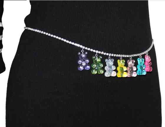 Намисто з ведмедиками - довжина 55см +40см, розмір ведмедики 3см, смола, цинковий сплав Київ