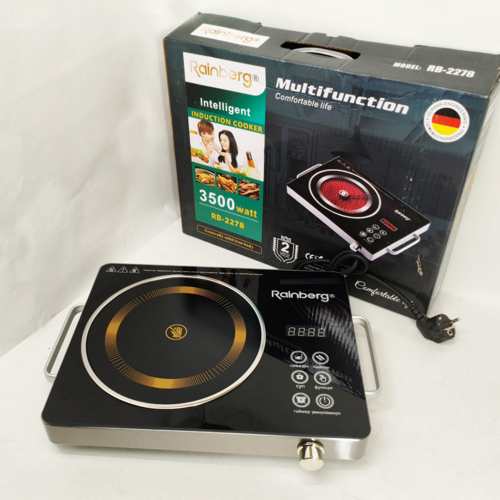 Плита бытовая переносная Rainberg RB-2278 3200Вт, Комфорка электрическая, Плита напольная мощная EN-55 Львов - изображение 5