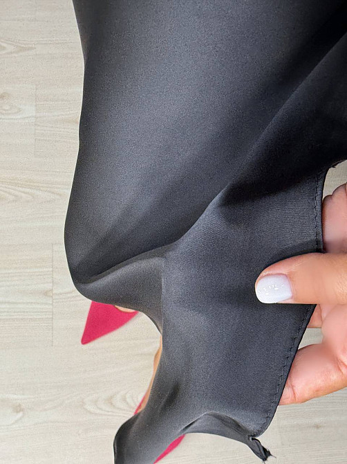 Спідниця жіноча Gritana 230 атласна королівський шовк з розрізом на резинці чорна, чорний, XL Київ - фото 6