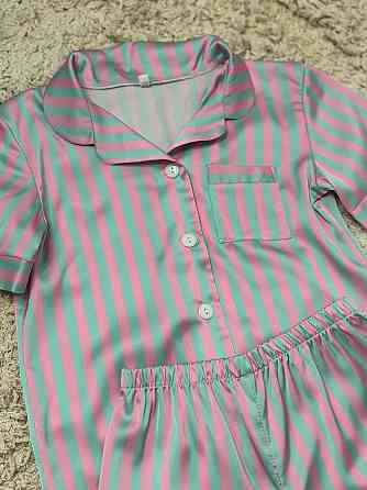 Детская пижамка из сатина шорты с рубашкой Голубо-Розовый р 154-158 Харьков