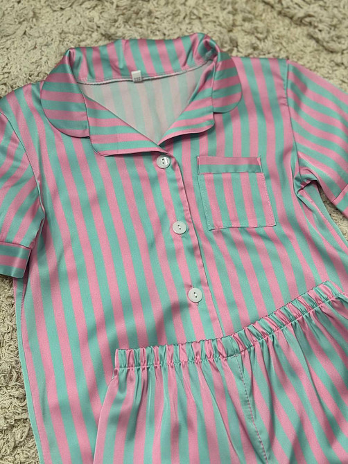 Детская пижамка из сатина шорты с рубашкой Голубо-Розовый р 154-158 Харьков - изображение 2