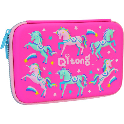 Пенал Cool For School с тиснением 1 отделение Фуксия (QT-5652-Rosered) Винница - изображение 1