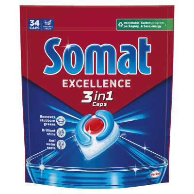 Таблетки для посудомийних машин Somat Excellence 3-in-1 34 шт. (9000101831986) Вінниця - фото 1