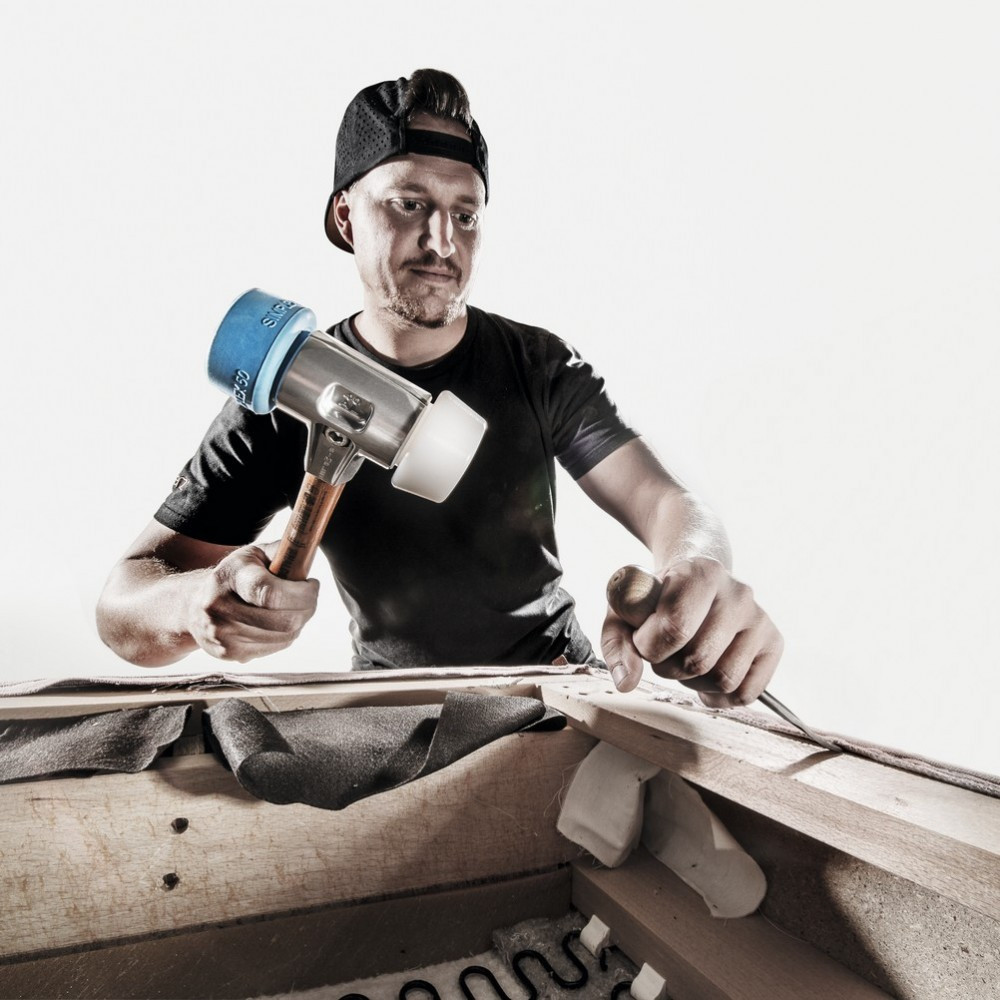 Молоток HALDER Simplex 3117 насадки из синего полиуретана, белого нейлона+монтажный трафарет Одесса - изображение 3