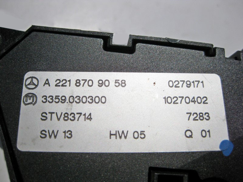 Mercedes-Benz  A2218709058 7J22 Блок кнопок керування переднім лівим сидінням з пам'яттю S-Class W221 Одесса - изображение 3