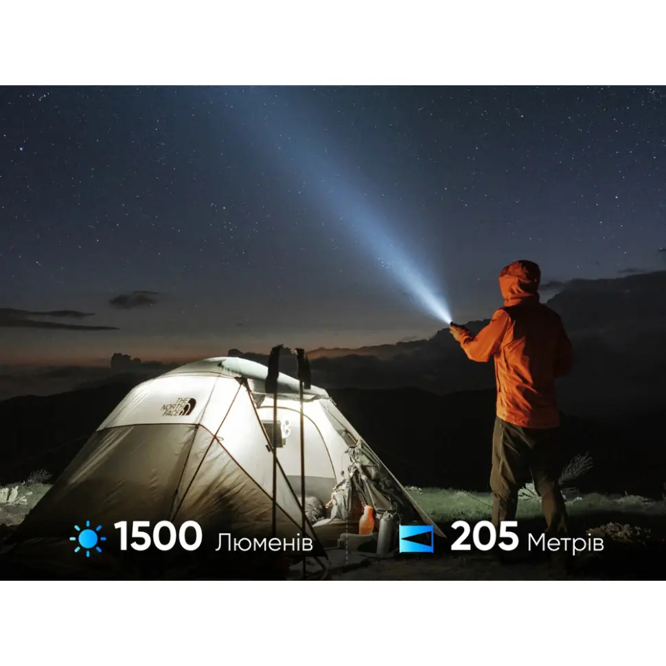 Ліхтар багатофункціональний Wuben X4 1500 лм 205м 4000K (Чорний) Вінниця - фото 9