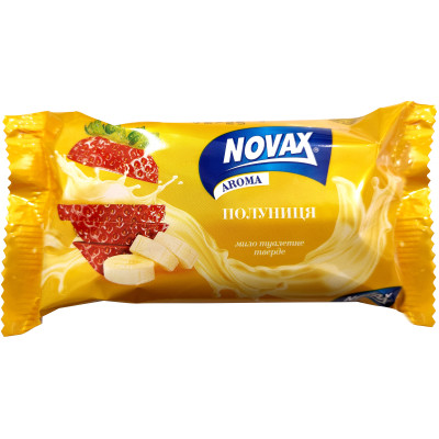 Твердое мыло Novax Aroma Клубника 140 г (4820195509500) Винница - изображение 1