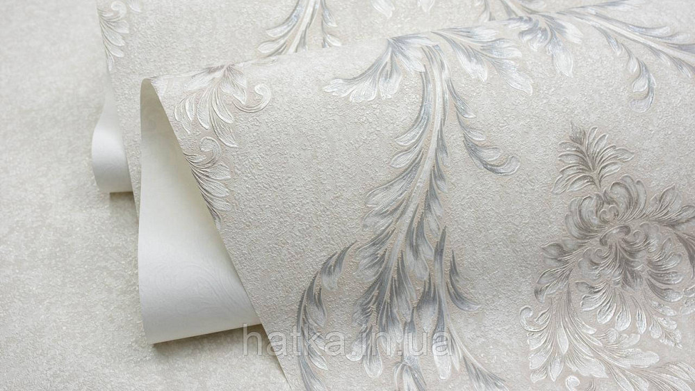 Шпалери метрові вінілові на флізеліні Sintra Classic класика вензелю візерунки структурні срібло золото на бежевому 520086 Київ - фото 3