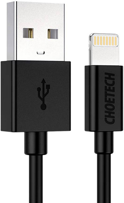 Кабель USB AM-Lightning M, 1.2 м, MFi 2.4A, чорний Choetech Вінниця - фото 1