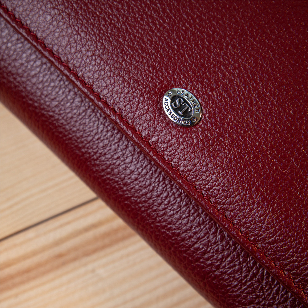 Сучасний гаманець для жінок ST Leather 19392 Темно-червоний Київ - фото 2