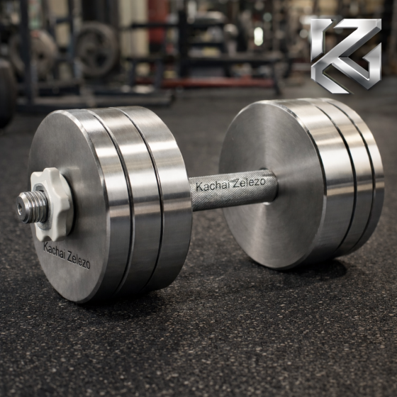 Гантелі набірні 2 по 24 кг металеві без покриття Kachai Zelezo Iron Pro Київ