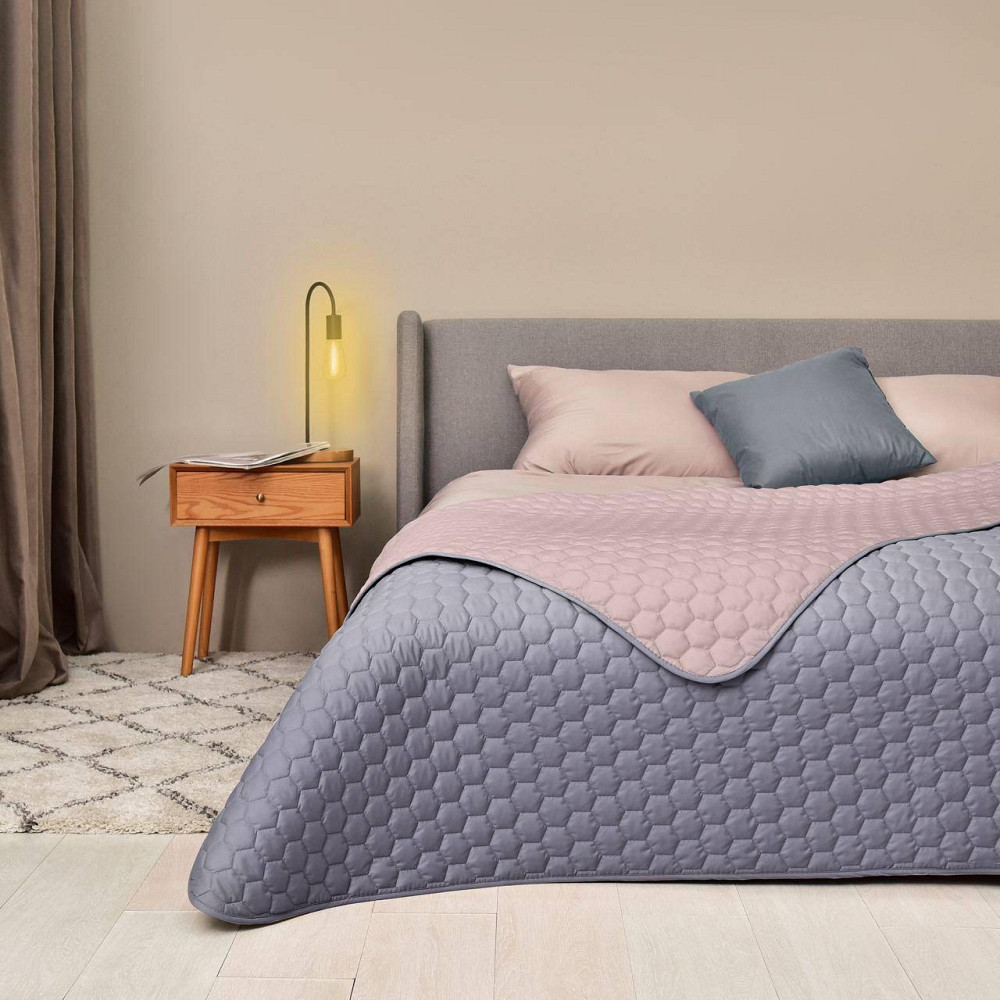 Покривало IDEIA Silhouette двостороннє 220х240 см графіт/беж Чернівці - фото 1