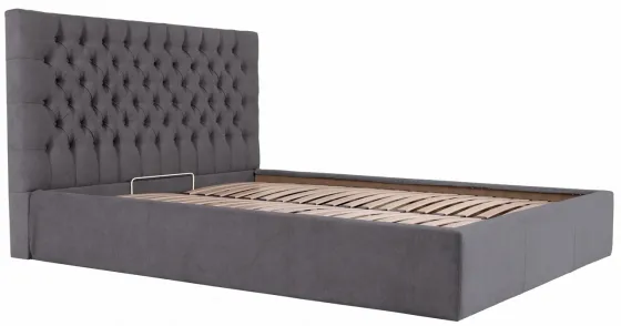 Кровать Двуспальная Cambridge VIP 160 х 190 см Мисти Dark Grey С дополнительной металлической цельносварной рамой Темно-серый Киев