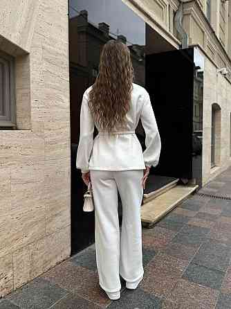 Женский базовый костюм двойка: кофта и штаны турецкая ангора на флисе Белый, 50/52 Одесса