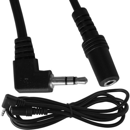 Шнур аудио- видео штекер 3,5 стерео угловой - гнездо 3,5 стерео, диам.-2,8х5,6мм, 1,5м, чёрный Полтава - фото 1