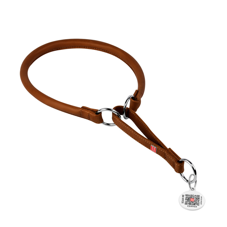 Нашийник-зашморг для собак шкіряний WAUDOG Soft з QR паспортом, круглий, Д 13 мм, Дов 61-70 см Коломия - фото 1