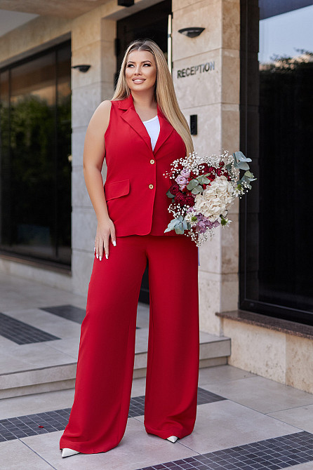 Жіночий брючний костюм з жилетом "Rakel" | Батал Київ - фото 1