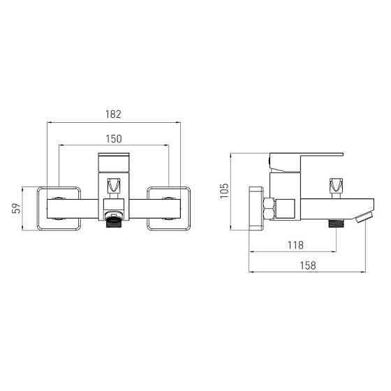 Змішувач для ванни VOLLE CRUZE pistola gris графіт 1548.030106 Київ