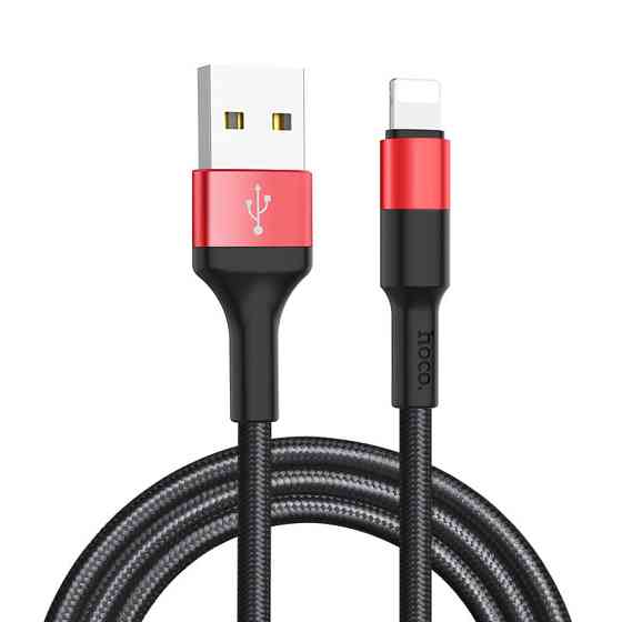 Кабель HOCO X26 USB - Lightning 1м, черно-красный Киев