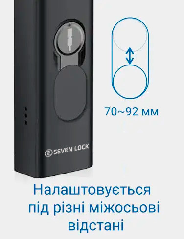 Умный дверной биометрический замок SEVEN LOCK SL-7763BF black Киев - изображение 5