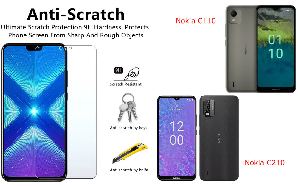 Защитное стекло NeoGlass для Nokia C110, Nokia C210 – ультрапрозрачное и устойчивое Киев - изображение 1