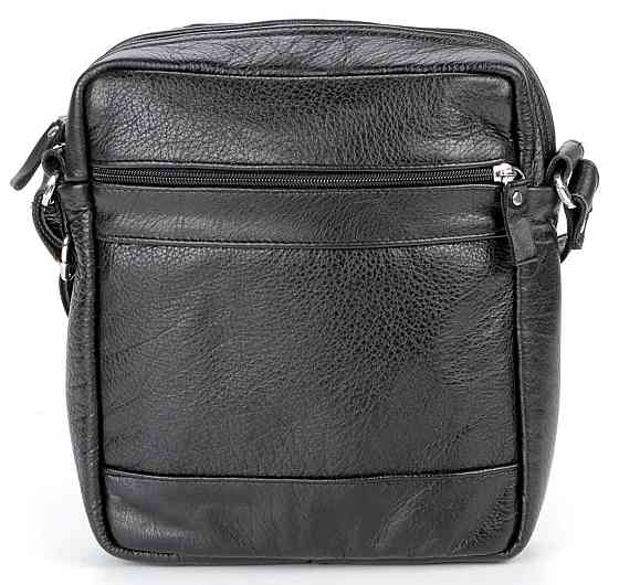 Шкіряна чоловіча сумка Чорна (SHVIGEL) Київ