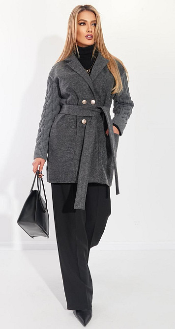 Комбіноване пальто (42) Київ - фото 1