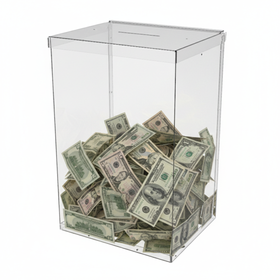 Ящик EKOSTAR без замка для пожертвований и сбора денег 250x200x380. Объем 19 литров Киев