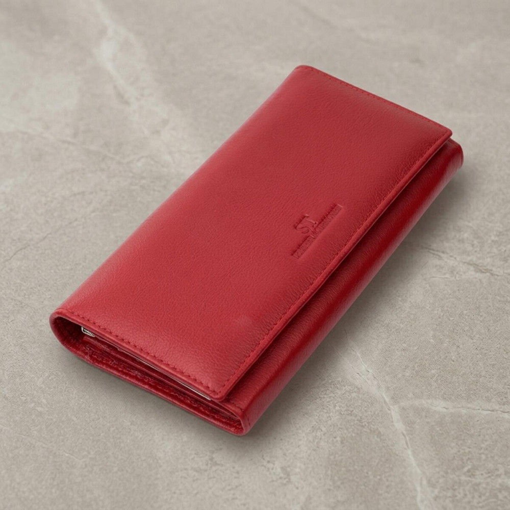 Класичний жіночий гаманець із натуральної шкіри ST Leather 22675 Червоний Київ - фото 11