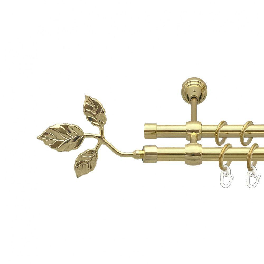 Карниз Orvit Тоскана металевий дворядний литий гладка труба кільце металеве Золото 16\16 мм 200 см (00-00014448) Львів - фото 1