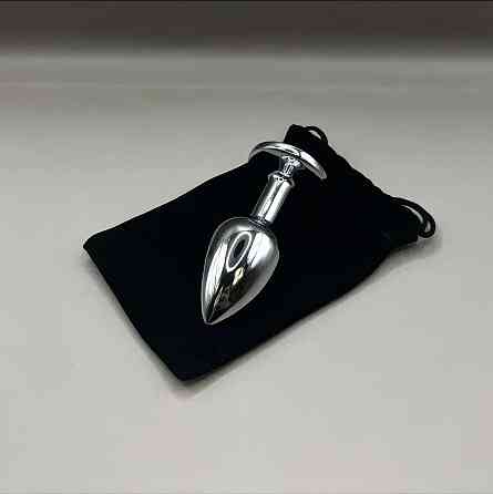 Стальная анальная пробка Buttplug с кристаллом 6,4x2,3 см Серебристый Винница