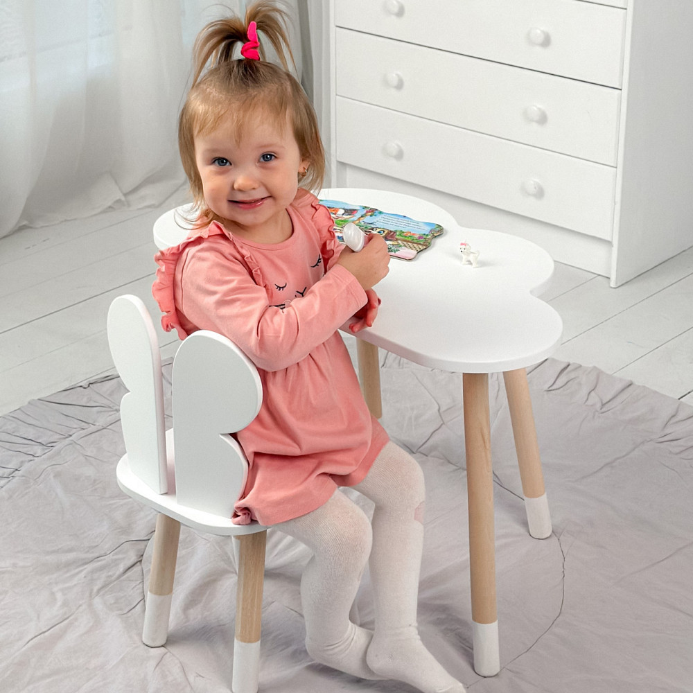 Детский столик и стульчик Столик с нишей для карандашей и разукрашек Стол тучка и стул детский белый бабочка Киев - изображение 9