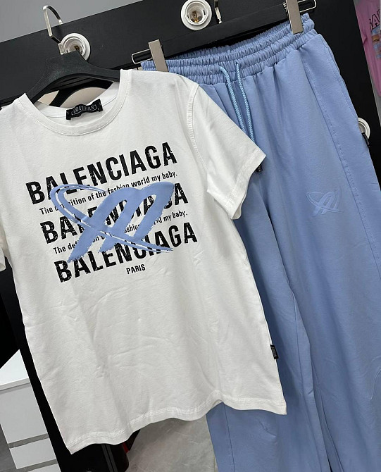 Стильний жіночий, зручний костюм двонитка пеньє + кулір Блакитний, 42 Одеса - фото 3