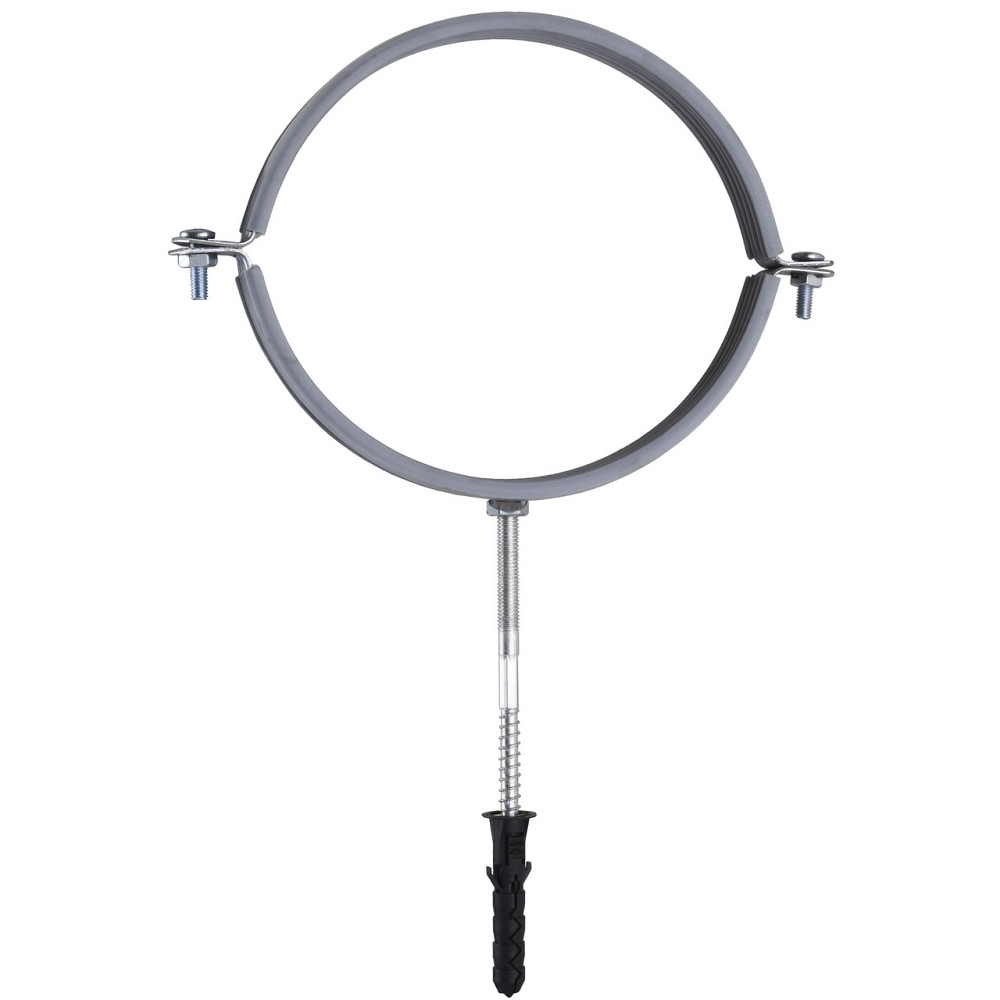 Хомут в сборе CR 6″ (158-168мм) с винтом-шурупом 8*100 и дюбелем в уп., серый (000007350) Киев - изображение 1