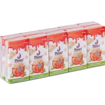 Салфетки косметические Parus Клубника 2 слоя 10 шт. х 10 пачек (4820044170158) Винница